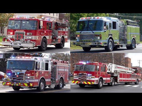 Delaware Fire Trucks, Ambulances & Police Cars Responding - Compilation