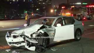 Woman Dies Pushing Out of Gas Car on Freeway / Harbor City   RAW FOOTAGE