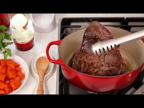 Virtuvės Indai - Le Creuset Signature Keptuvė 24cm Apvalus Ketaus Raudona video