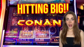 WINNING BIG ON CONAN SLOT MACHINE IN CANADIAN CASINO!!