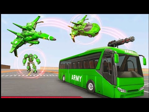 Army Bus Robot Car Game 3D