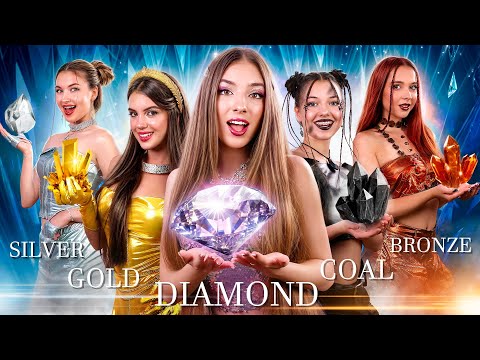 Gold vs Silver vs Bronze vs Diamond Girl! Who Wins School Competition?