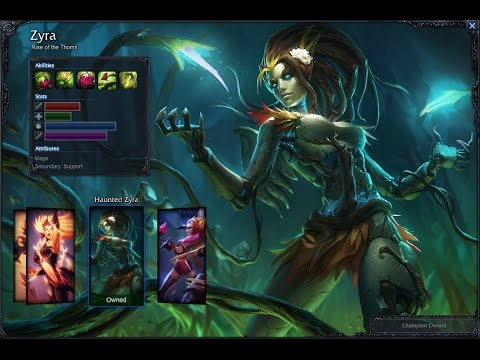 Haunted Zyra Skin Spotlight Gameplay 1080p HD League Of Legends