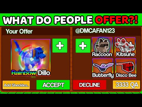 What Do People Offer For A Rainbow Hatched Dilophosaurus in Grow A Garden..