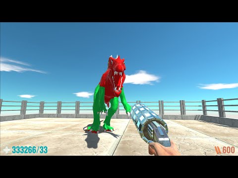 PULSE BLASTER GUN FPS PERSPECTIVE DEATH RUN - Animal Revolt Battle Simulator