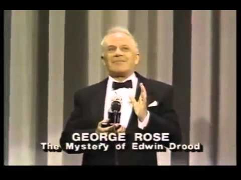 George Rose wins 1986 Tony Award for Best Actor in a Musical