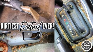 HOW Is This Even Possible?!?! Car Detailing The NASTIEST Car Interior Ever! Cleaning Restoration