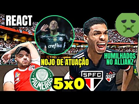 REACT PALMEIRAS 5 X 0 SÃO PAULO HUMILHADOS NOJO DE ATUAÇÃO - GOLEADA HISTÓRICA - BRASILEIRÃO 2023