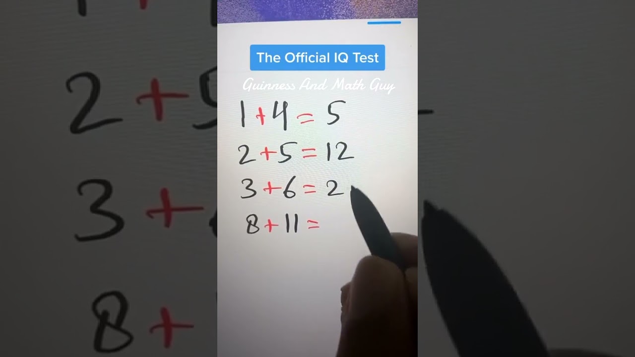 The Official IQ Test ----- Math Shortcut Tricks