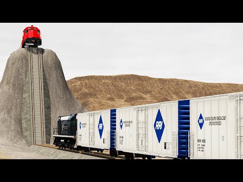 Trains vs Hill Climb – BeamNG.Drive