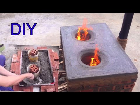 How to make a smoke-free kitchen from bricks and cement  \ DIY traditional firewood stove #50