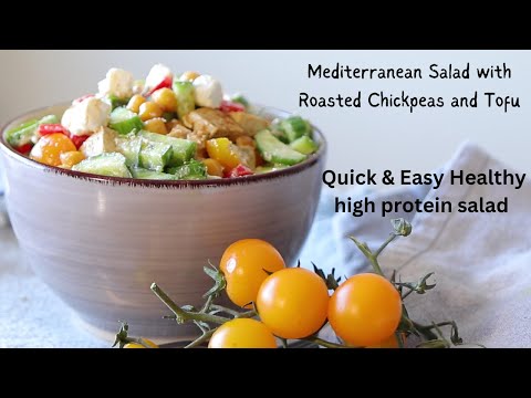 Speedy & Simple High-Protein Salad Routine! Delicious Roasted Chickpeas & Tofu Medley