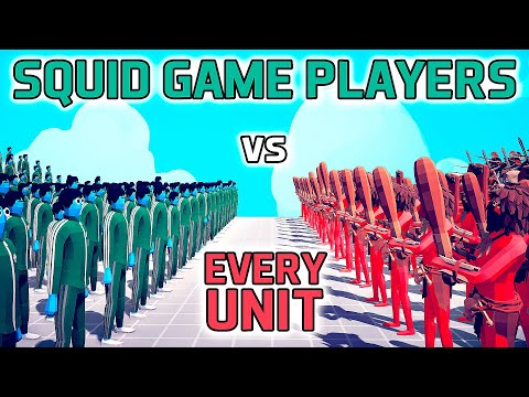 ⚠️ EPIC FIGHT! 100x SQUID GAME PLAYERS vs 100x EVERY UNIT - Totally Accurate Battle Simulator TABS