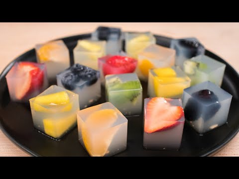 Coconut Water Fruit Cubes (Agar Jelly) วุ้นนำ้มะพร้าวผลไม้สด - Hot Thai Kitchen!