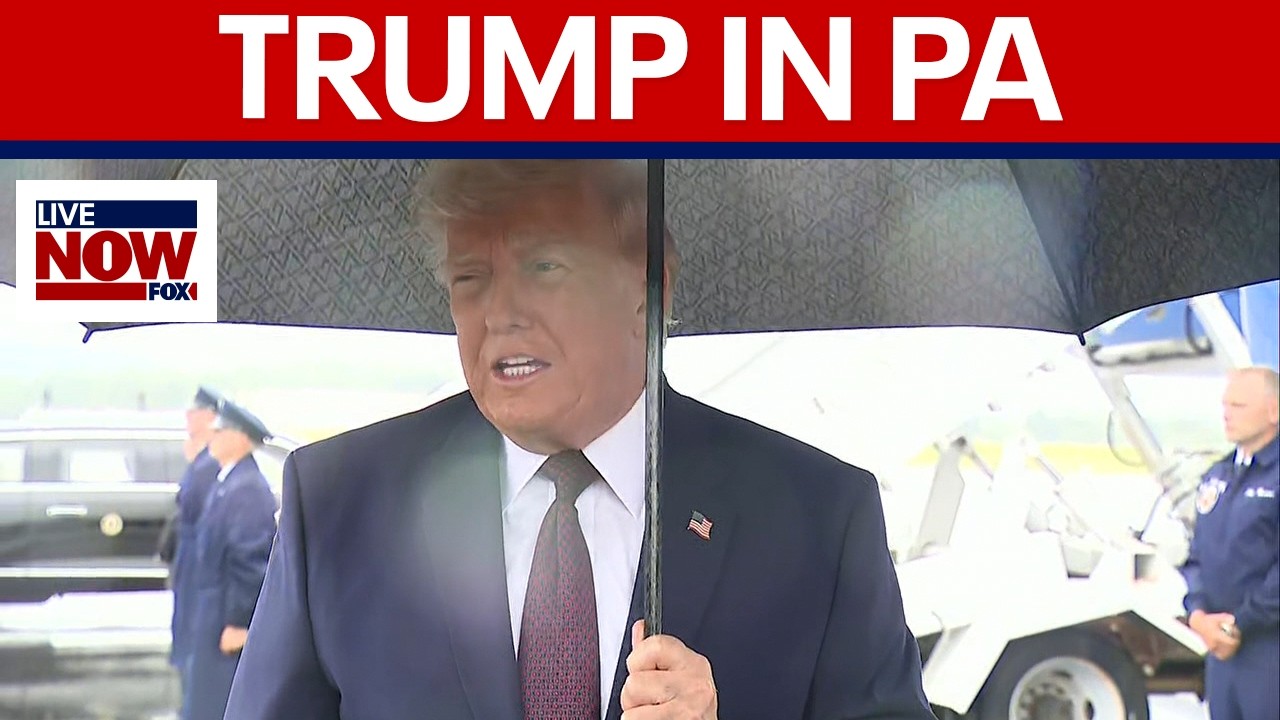 Trump takes questions from reporters in PA ahead of Mack Truck economy remarks