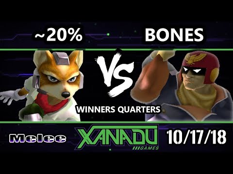 S@X 272 SSBM -  ~20% (Fox) Vs.  Bones (Captain Falcon) - Smash Melee Winners Quarters