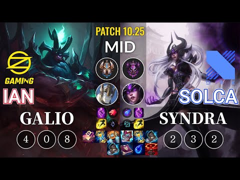 OZ Ian Galio vs DRX SOLCA Syndra Mid - KR Patch 10.25