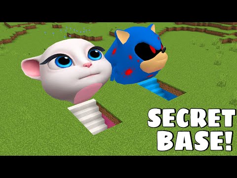 I found SECRE UNDERGROUND BASE OF SONIC EXE AND ANGELA in Minecraft - Gameplay - Coffin Meme