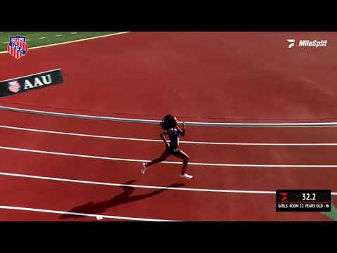 2021 AAU Junior Olympics HTH Megan Girls 400 Meter Dash 12 years old Prelims view 2