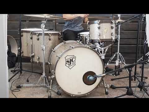 USA Custom 4pc Ginger Tan Glitter Drum Kit w/ SJC M5 Maple Shells