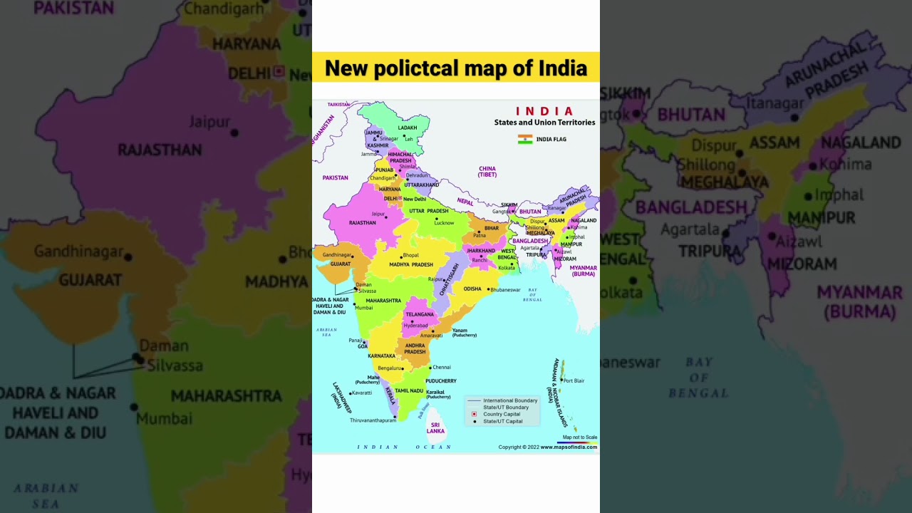 New political Map of India | India political Map | #india #map #shorts