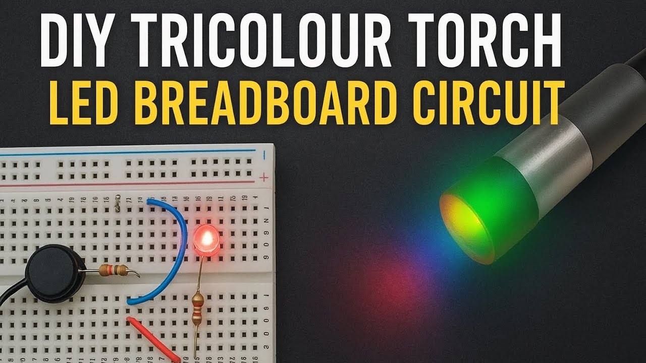 Tricolour LED Torch 🔦 | Simple Flashlight Circuit | DIY in 2 Minutes
