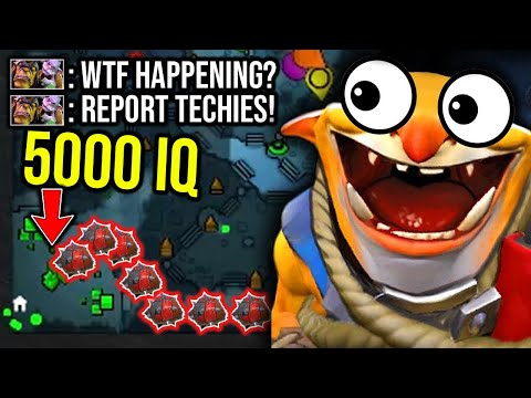 INSANE One Shot Throne Middle Lane strategy!! Techies Mines Walking with 5000IQ