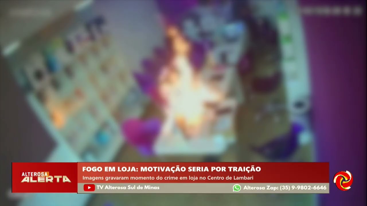 Suspeita de crime passional: mulher coloca fogo em loja em Lambari