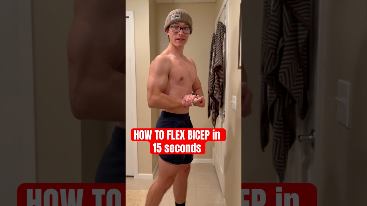 How to flex bicep in 15 seconds #fitness #gym #tutorial #workout