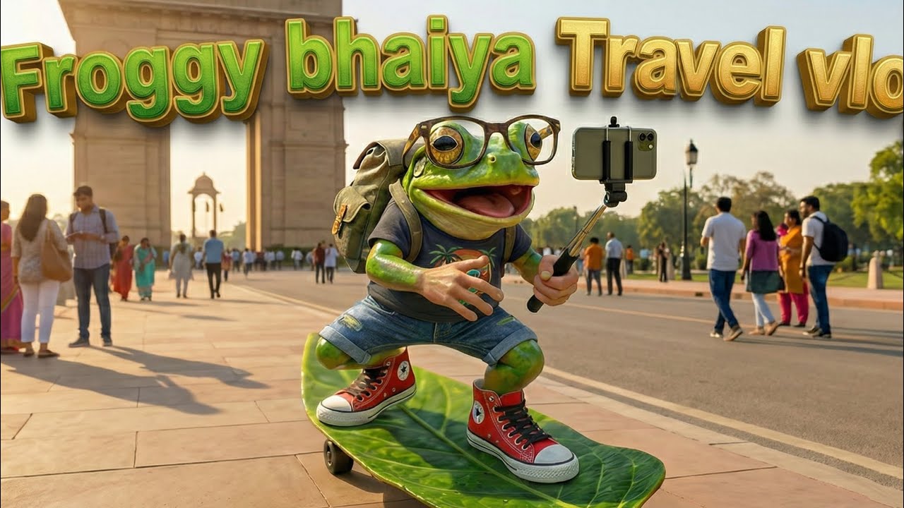 😂🐸 Froggybhaiya Ka Gazab Travel Scene | Funny Frog AI Vlog