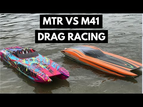 RC Boat Drag Racing - Traxxas M41 Vs ProMarineRC MTR