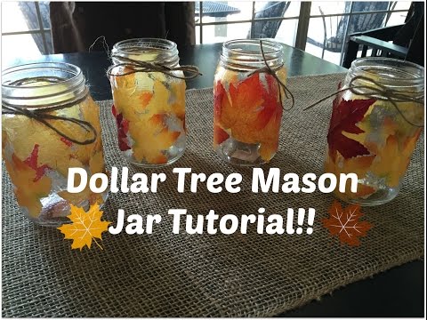 DOLLAR TREE FALL MASON JAR DIY Video
