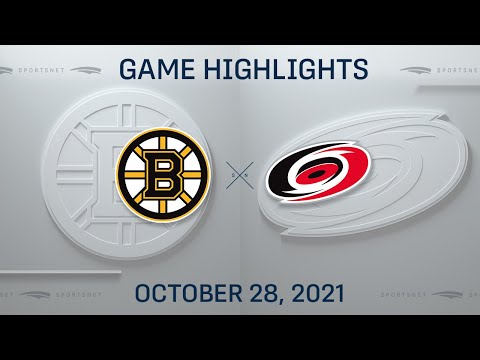 NHL Highlights | Bruins vs. Hurricanes - Oct. 28, 2021