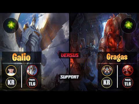 Hoit GALIO (Support) [Aftershock] VS GRAGAS - Challenger KR Patch 11.6
