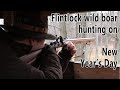 Hunting wild boar with flintlock rifle