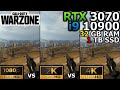 call of duty mw warzone 1080p vs 1440p vs 2160p rtx 3070 i9 10900 32gb ram 1tb ssd