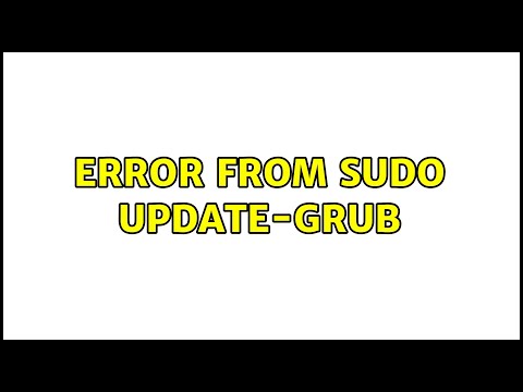 Ubuntu: Error from sudo update-grub