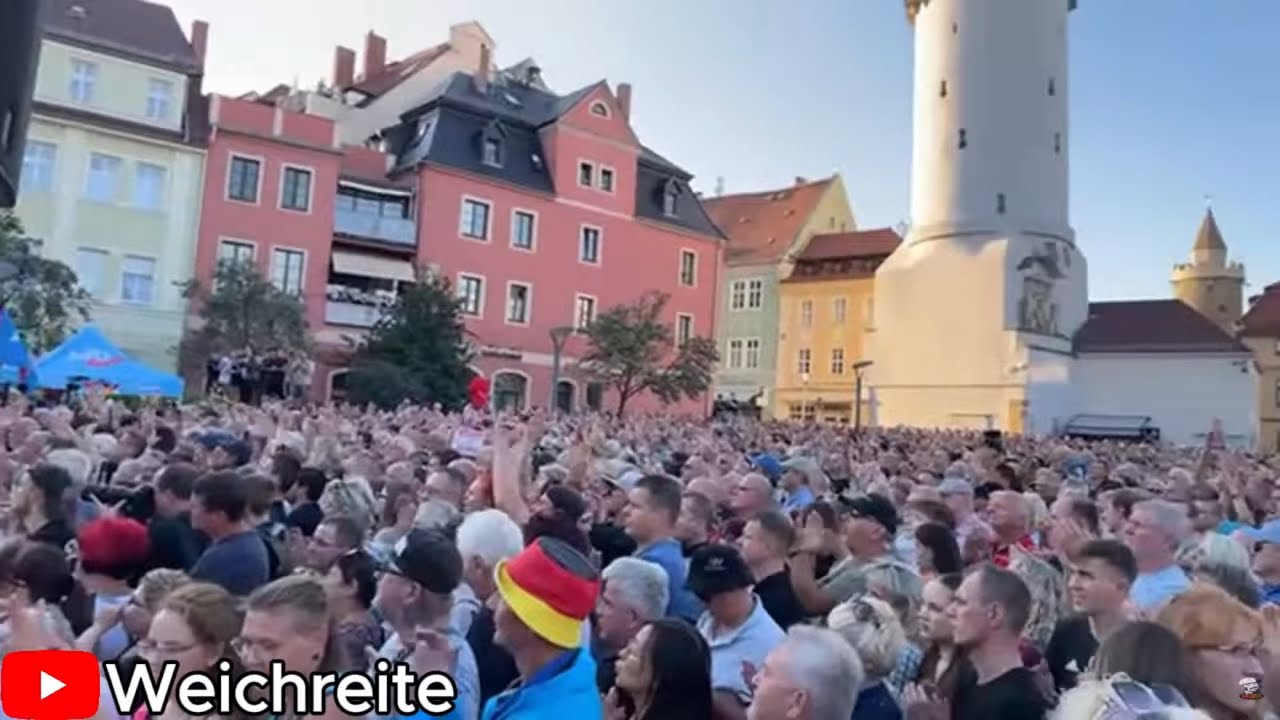 Weidel, Chrupalla, Urban in Bautzen . Demo AfD