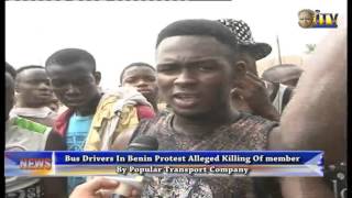 Bus Drivers In Benin Protest Alleged Killing Of member By Popular Transport Company