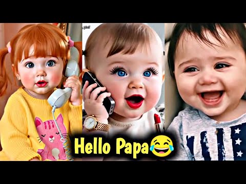 Funny Baby Saying Hello Papa 👶❤️ Cutest Talking Baby Moments | Funny Baby Family Reactions 🥰😂 2025
