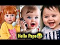 Funny Baby Saying Hello Papa ️ Cutest Talking Baby Moments Funny Baby Family Reactions 2025