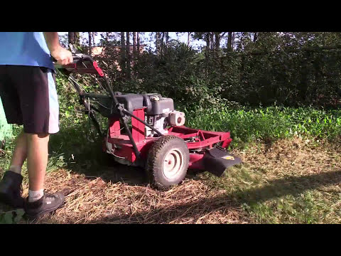 Mowing Tall Thick grass 13 - Craftsman 33" mowing like a boss!