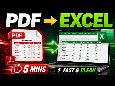 Convert PDF table to Microsoft Excel