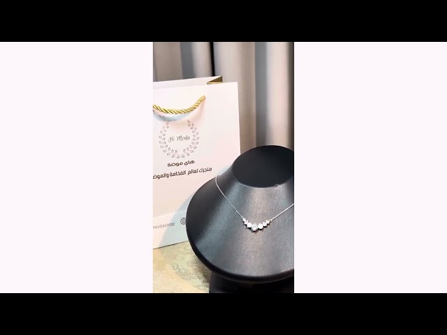 قلادة فضة 925 مع احجار المويسانيتي