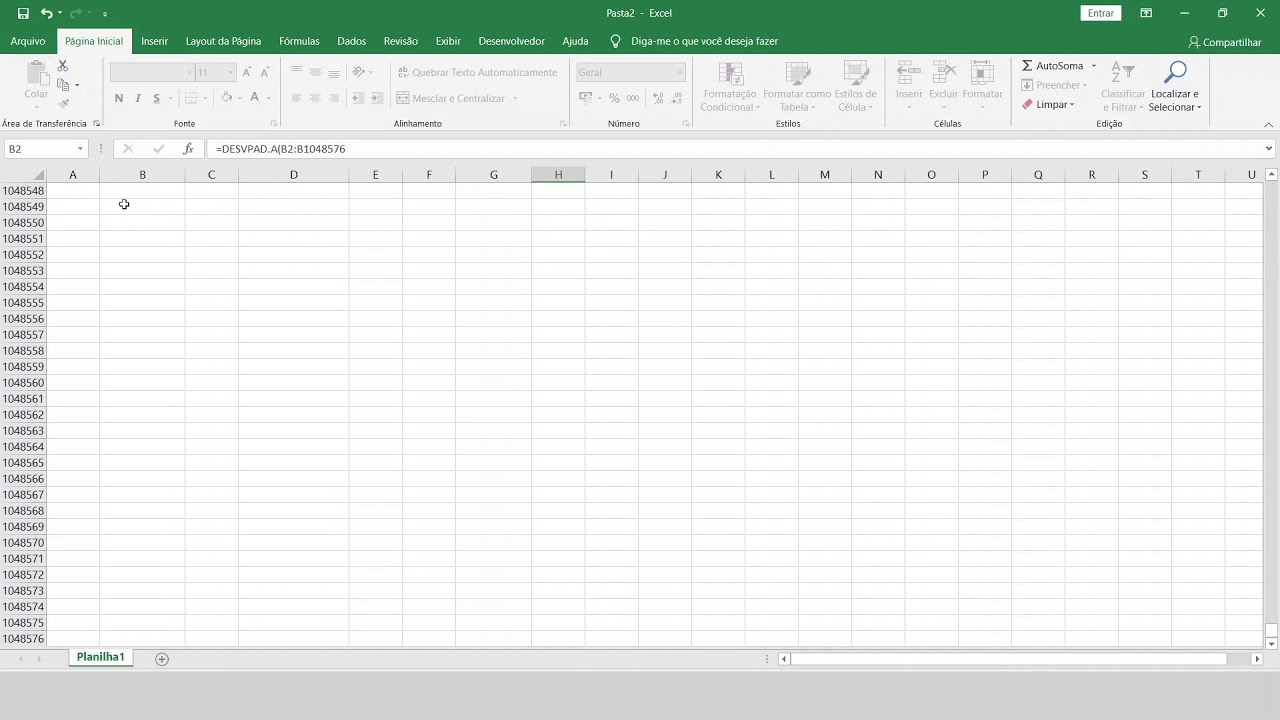 Excel para Amostragem Casual Simples