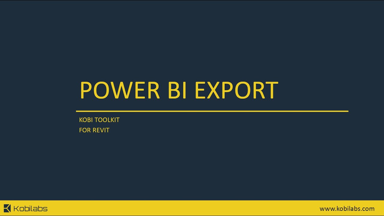 Revit Power BI Export - Kobi Toolkit
