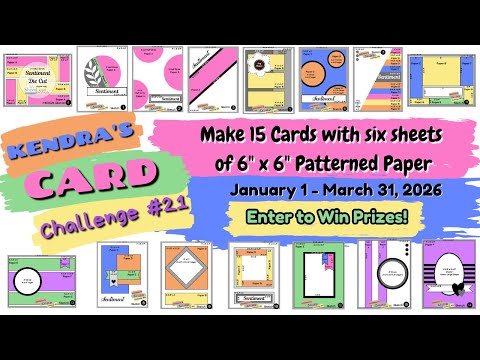 #KendrasCardChallenge21 Introduction Video - Free Printable | Make 15 cards w/ 6 sheets of paper