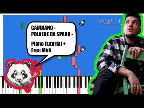GAUDIANO - POLVERE DA SPARO - Piano Tutorial (Sanremo 2021)
