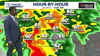 Cleveland area weather forecast: Heavy rain on Monday