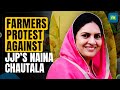 Farmers Protest Against JJP's Naina Chautala In Hisar | Haryana Lok Sabha Elections Update